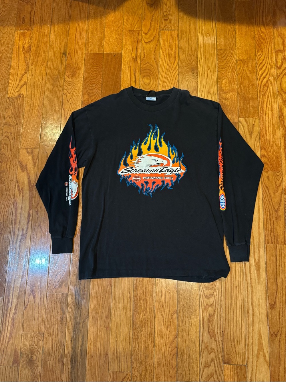 Vintage Harley Davidson Screamin Eagle Performance Parts NHRA Long Sleeve Tee XL